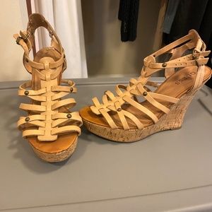 Beige Wedge Sandal